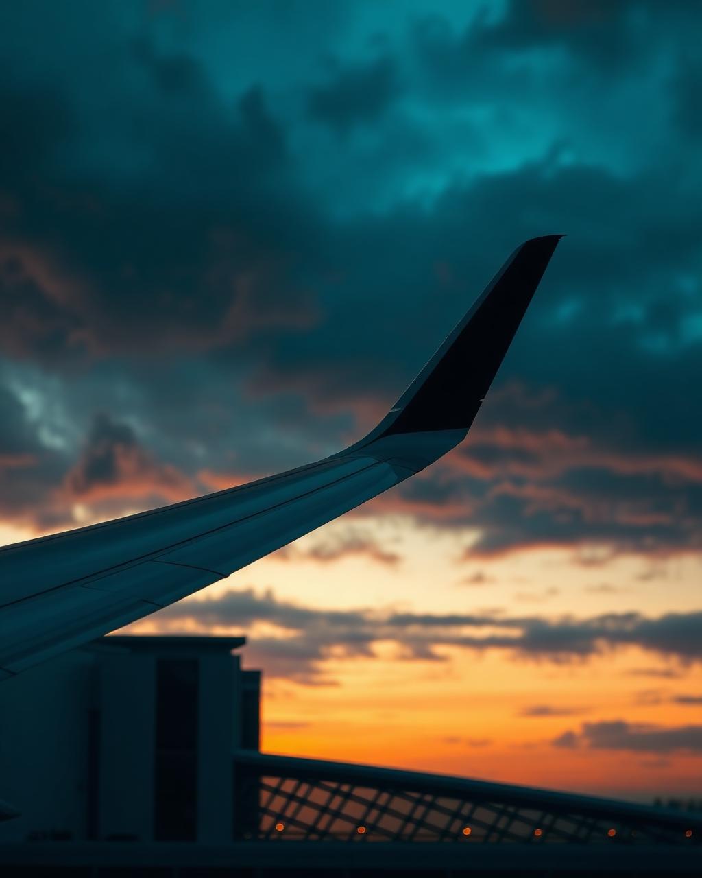 Private aviation at dusk